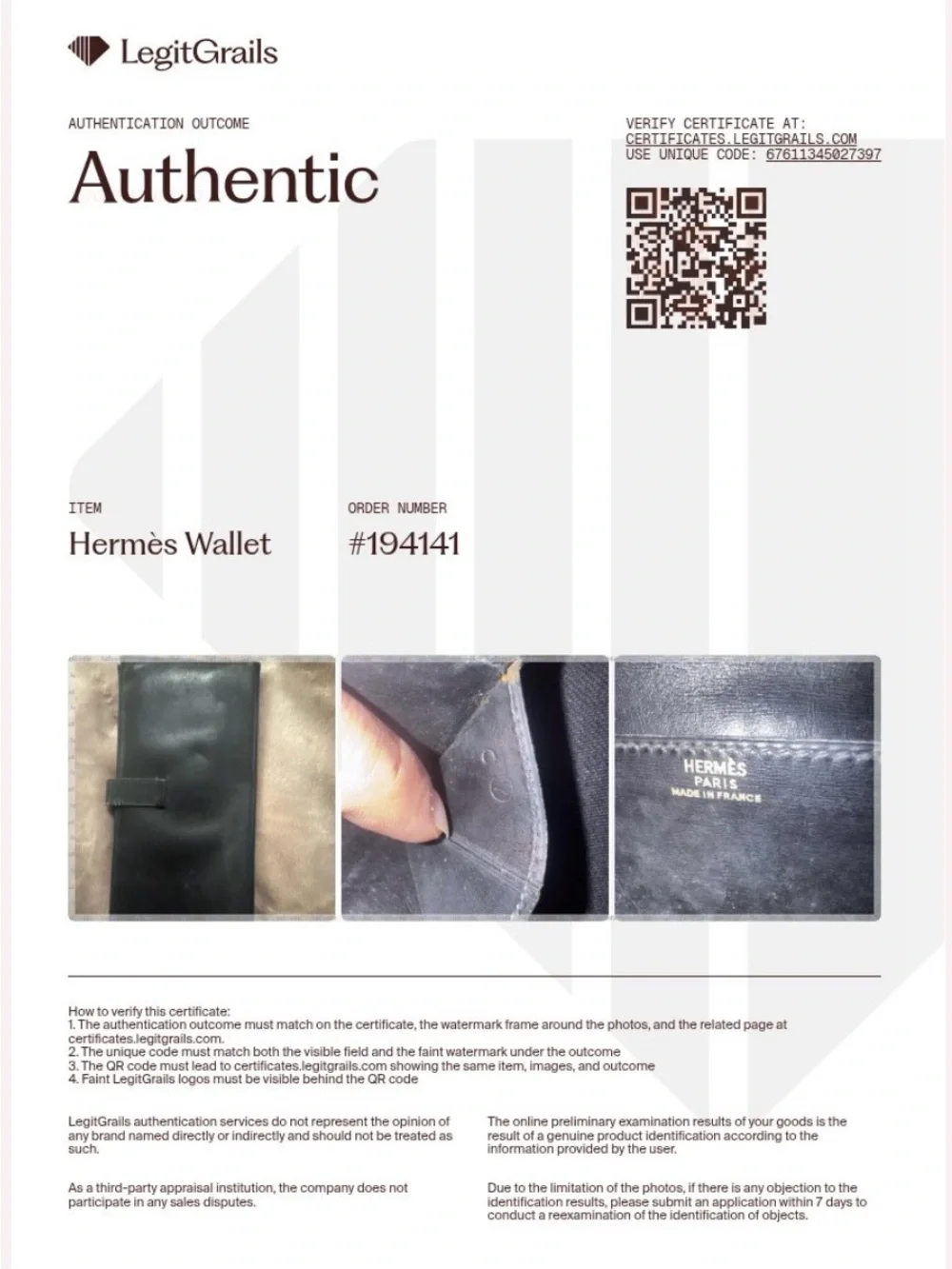 Hermes Béarn Classic Long Wallet Black GHW - LegitGrails COA Included